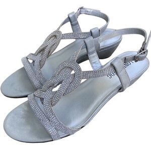 London Fog Strappy Silver Women's Sandals